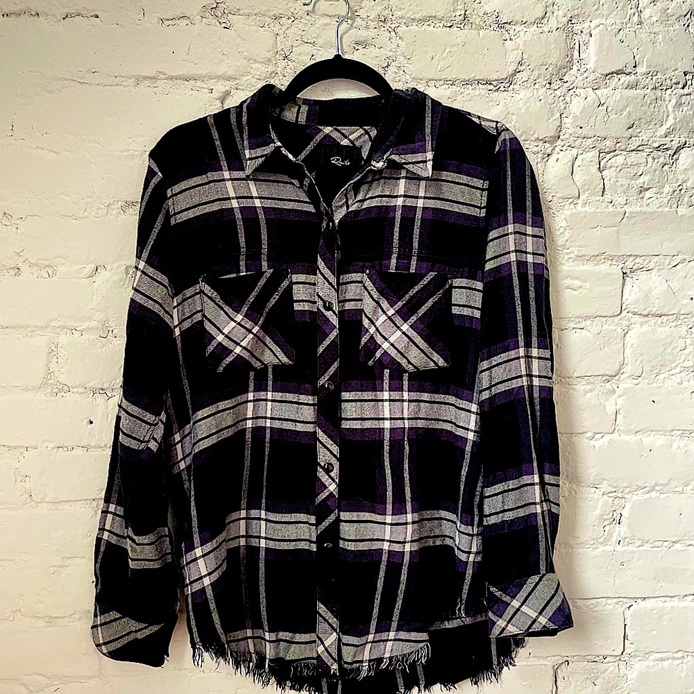 RAILS - Lightweight Flannel BLACK & WHITE / SIZE S